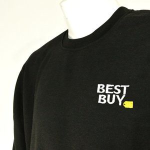 BEST BUY Electronics Store Employee Uniform Black Sweatshirt NEW Size L Large